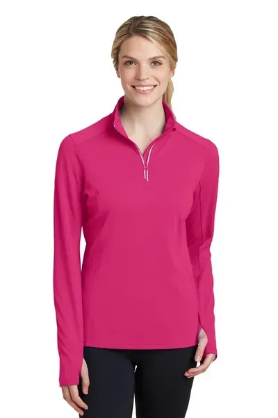 Sport-Tek Ladies Sport-Wick Textured 1/4-Zip Pullover. LST860