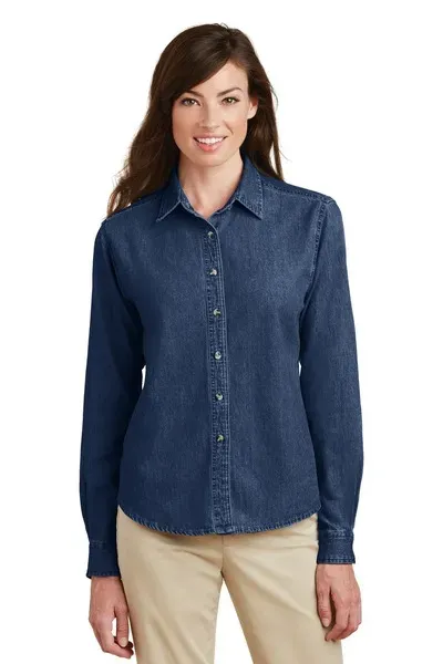 Port & Company - Ladies Long Sleeve Value Denim Shirt. LSP10