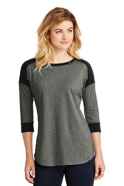 New Era Ladies Heritage Blend 3/4-Sleeve Baseball Raglan Tee. LNEA104
