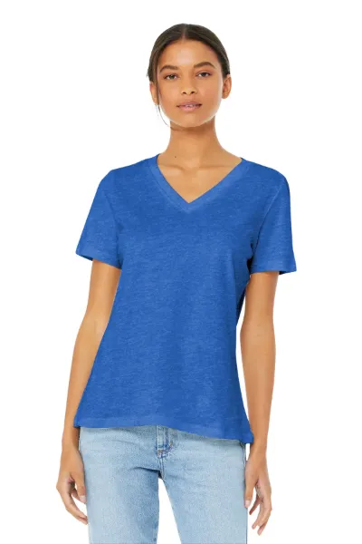 BELLA+CANVAS Women's Relaxed Jersey Short Sleeve V-Neck Tee. BC6405