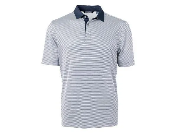 Cutter & Buck Virtue Eco Pique Micro Stripe Recycled Mens Polo