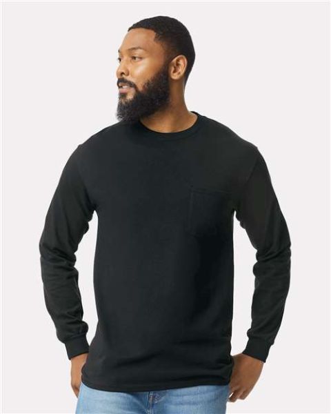 Ultra Cotton Long Sleeve Pocket T-Shirt - 2410