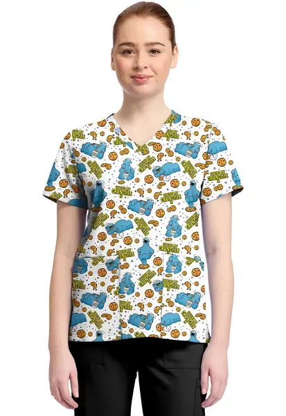 Print V-Neck Top TF796