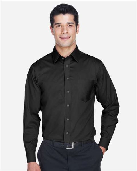 Men's Crown Collection Solid Stretch Twill Woven Dress Shirt - DG530