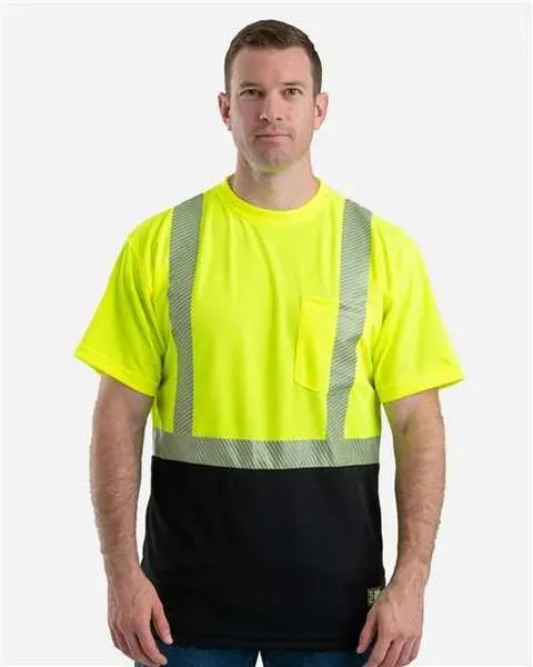 Unisex Hi-Vis Class 2 Color Blocked Pocket T-Shirt - HVK017