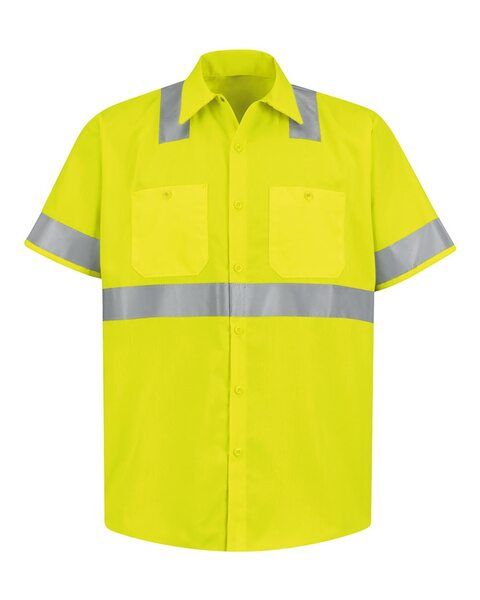 Men's High Visibility Safety Short Sleeve Work Shirt - SS24HV