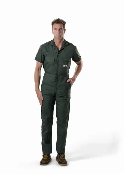 Pella Men's Spruce Green Poplin Jumpsuit (Unlined)