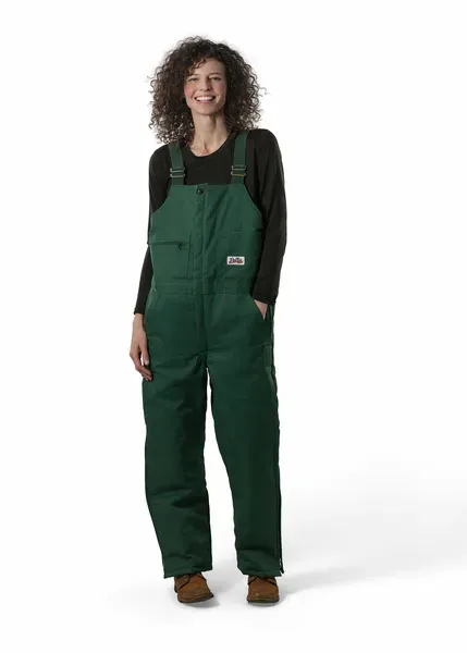 Pella Womens Spruce Green Twill Insulated Bibs