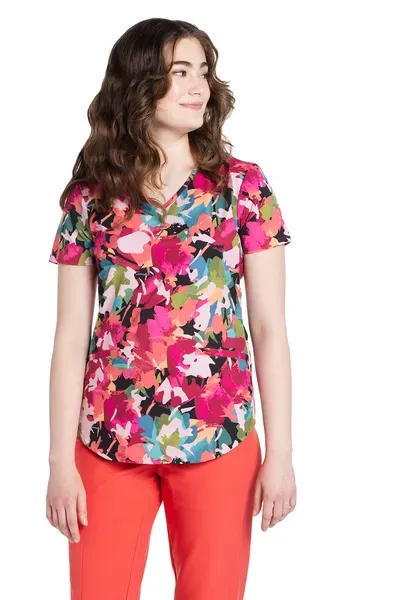 Cherokee V-Neck Print Top CK637