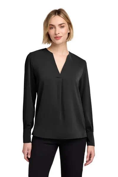 Brooks Brothers Women's Open-Neck Satin Blouse BB18009